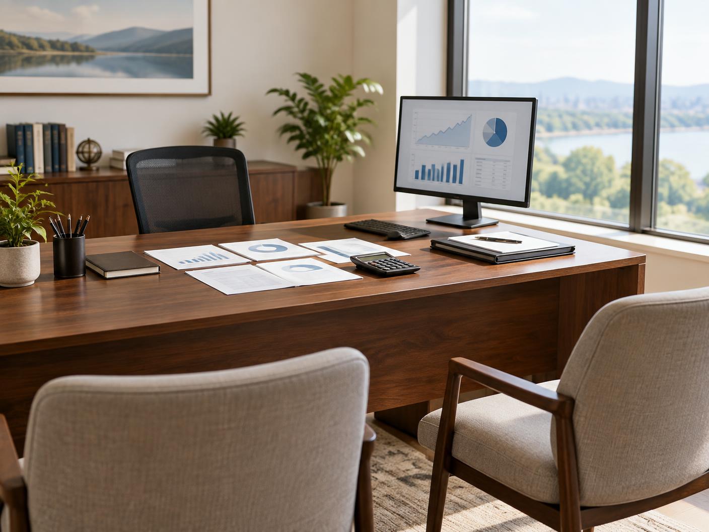 A private planning office prepared for a client meeting